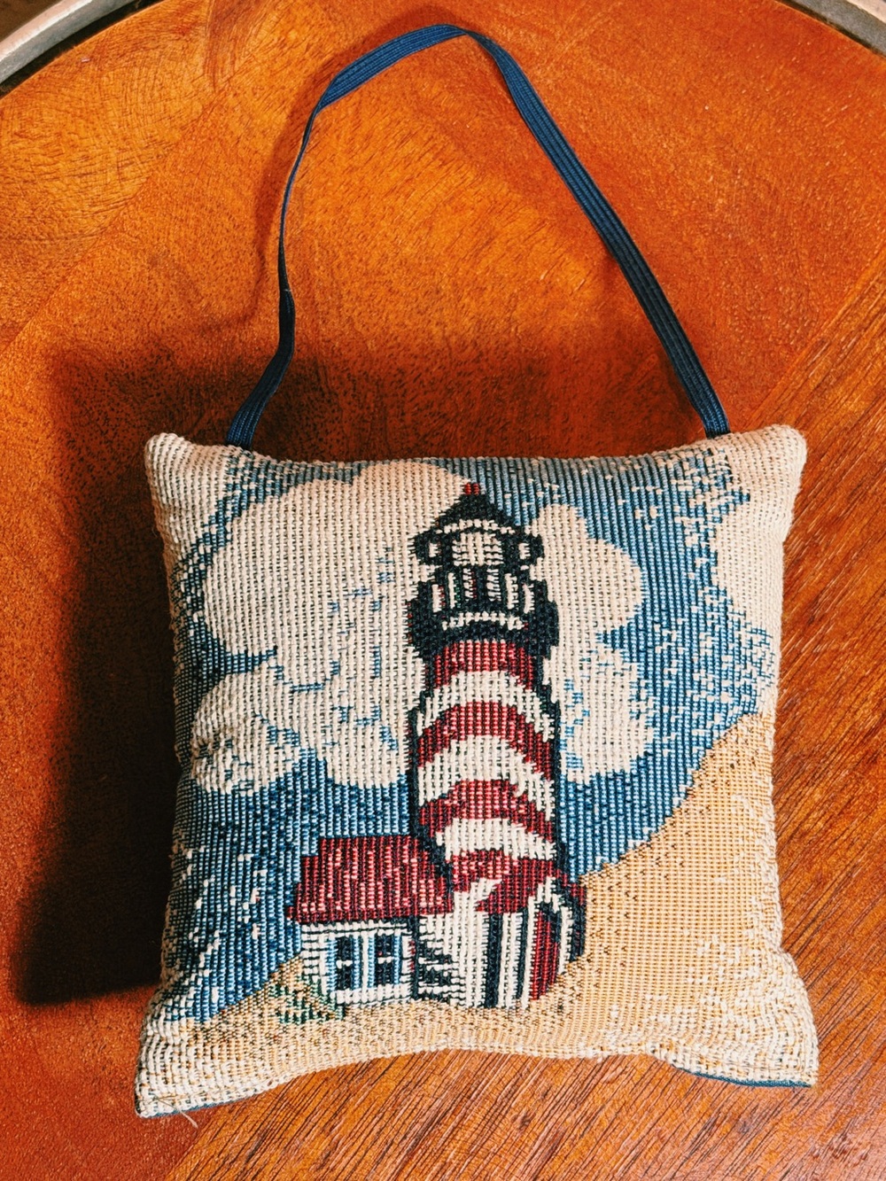 Vintage Light House Door Pillow Hanger Tapestry Blue Coastal